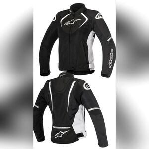 ALPINESTARS Stella T-JAWS WP Motorcycle Jacket Size M Black/White